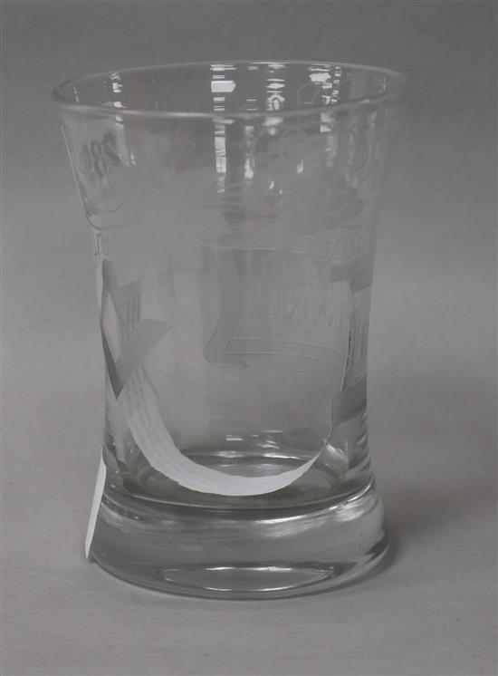 A Masonic engraved glass for Mother of Kilwinning lodge